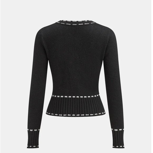 Contrast trim black with white cardigan NWT. Great for spring - Picture 2 of 5